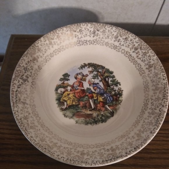 Cronin China Co. Dancing Colonial Couple Coupe Sou - Picture 2 of 3